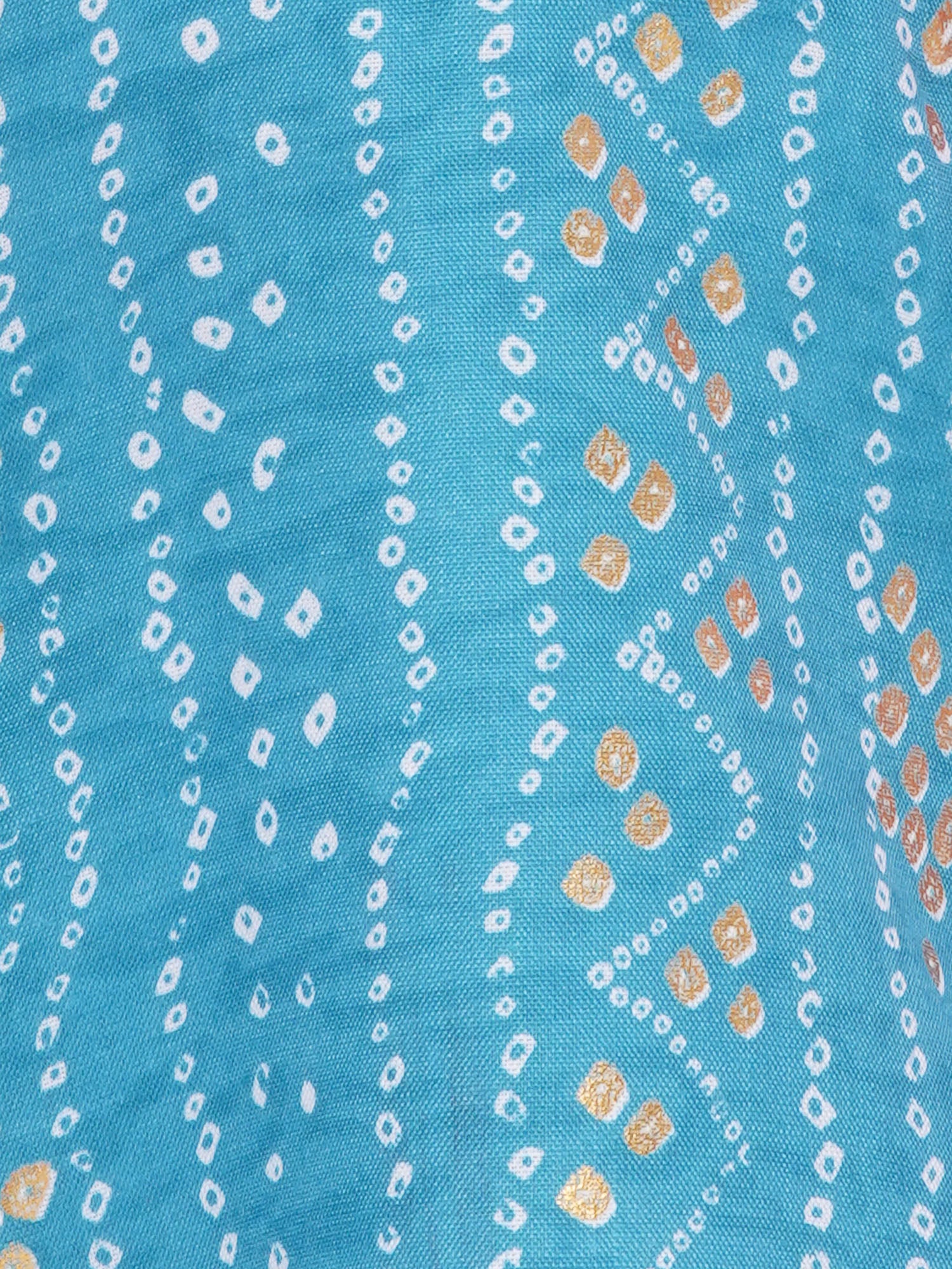 Kids Boys C-Blue Bandhani Print Cotton Kurta Pyjama Set - AJ Dezines