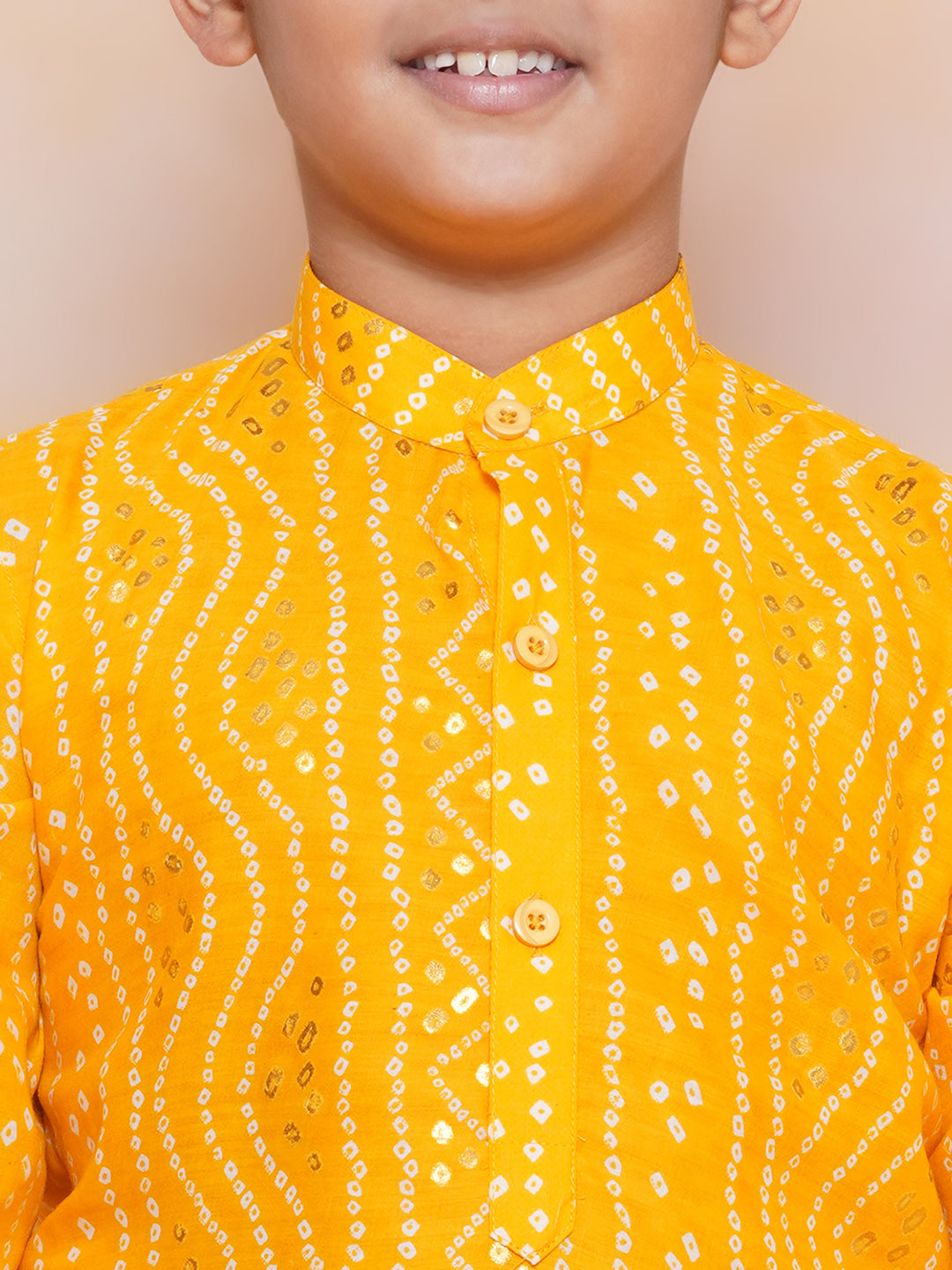 Boys Pure Cotton Kurta Pyjama and Girls Lehenga Sibling Sets-Yellow - AJ Dezines