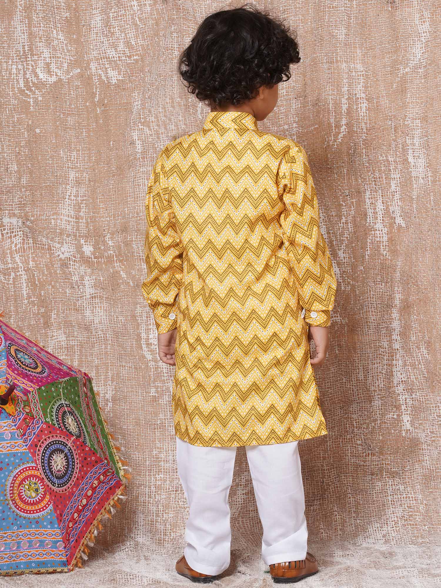 Boys Pure Cotton Kurta Pyjamas and Girls Kurta With Sharara-Sibling Sets - AJ Dezines