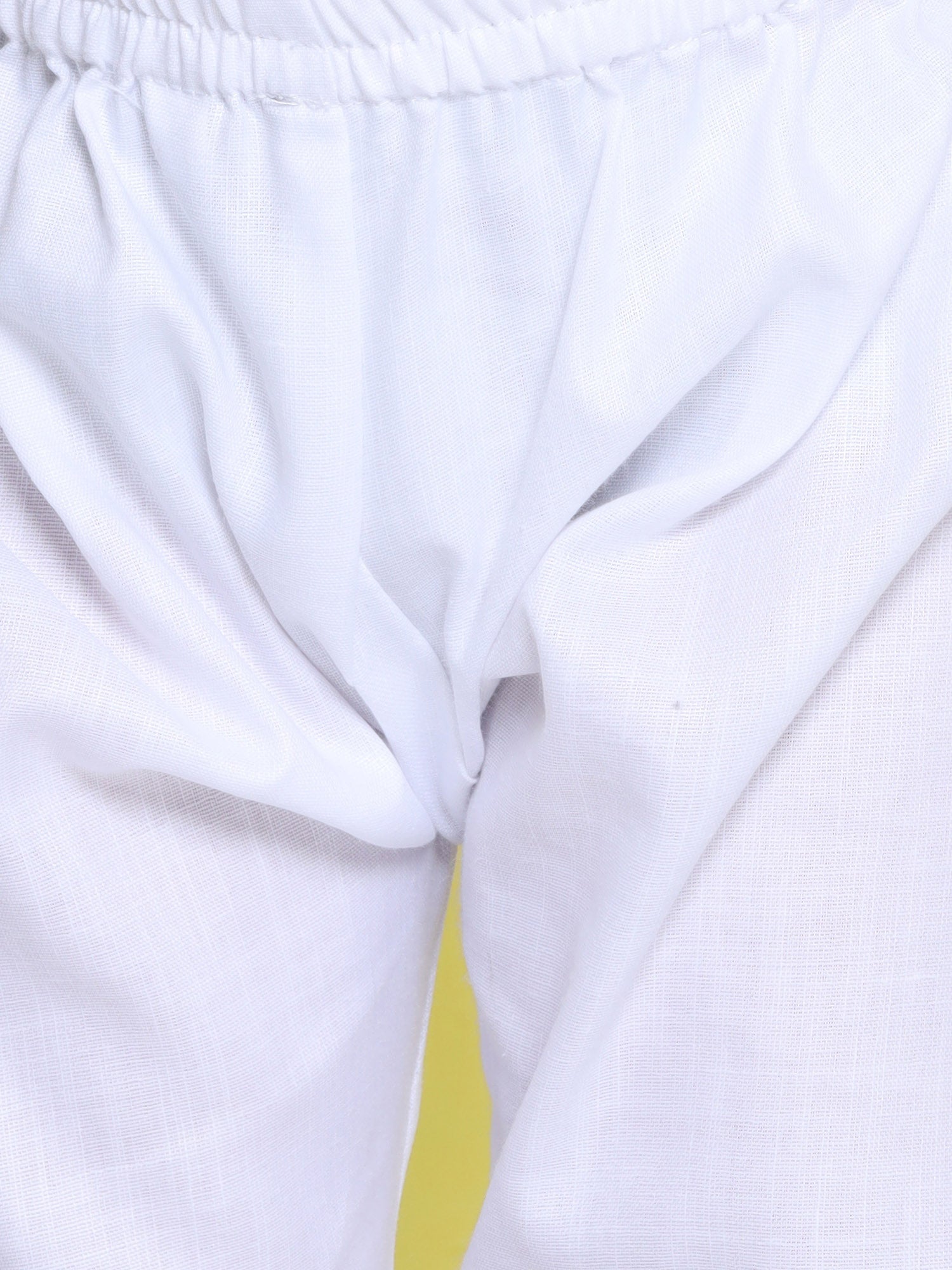 Kids Holi Boys White Solid Cotton Kurta Pyjama Set - AJ Dezines