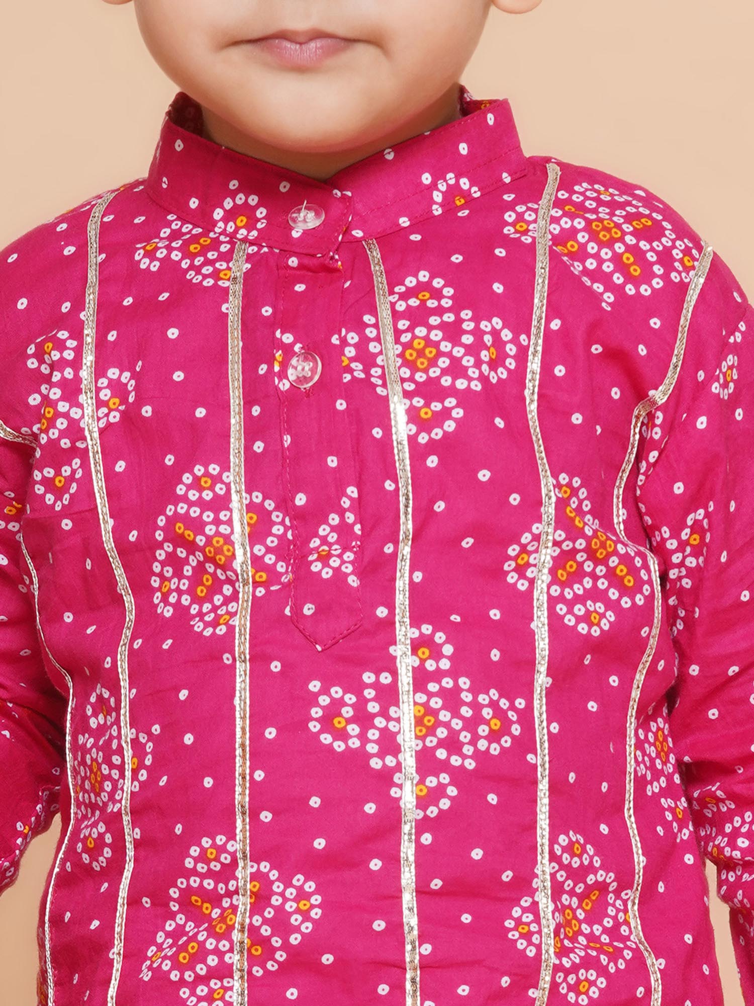 Boys Pure Cotton Kurta Pyjamas and Girls Lehenga Choli Sibling sets-Pink - AJ Dezines