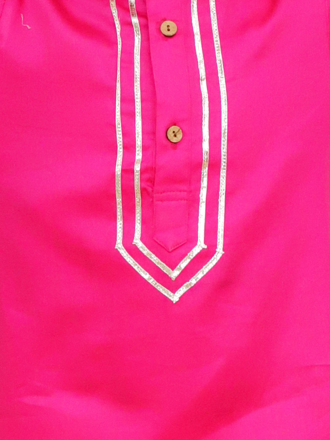 Boys Pink Cotton Full sleeves Solid Kurta Pyjama Set and Pink Cotton 3/4th Sleeves Solid Girls Suit Set - Sibling Set - AJ Dezines