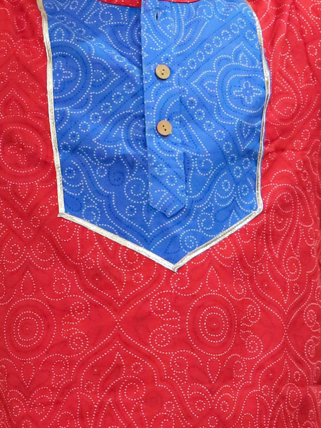 Boys Red Cotton Full sleeves Printed Kurta Pyjama Set - AJ Dezines