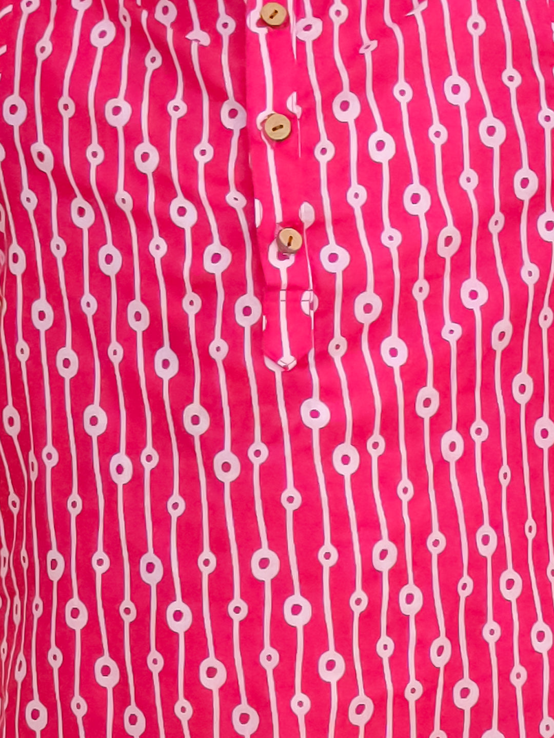 Boys Pink Cotton Full sleeves Printed Kurta Pyjama Set - AJ Dezines