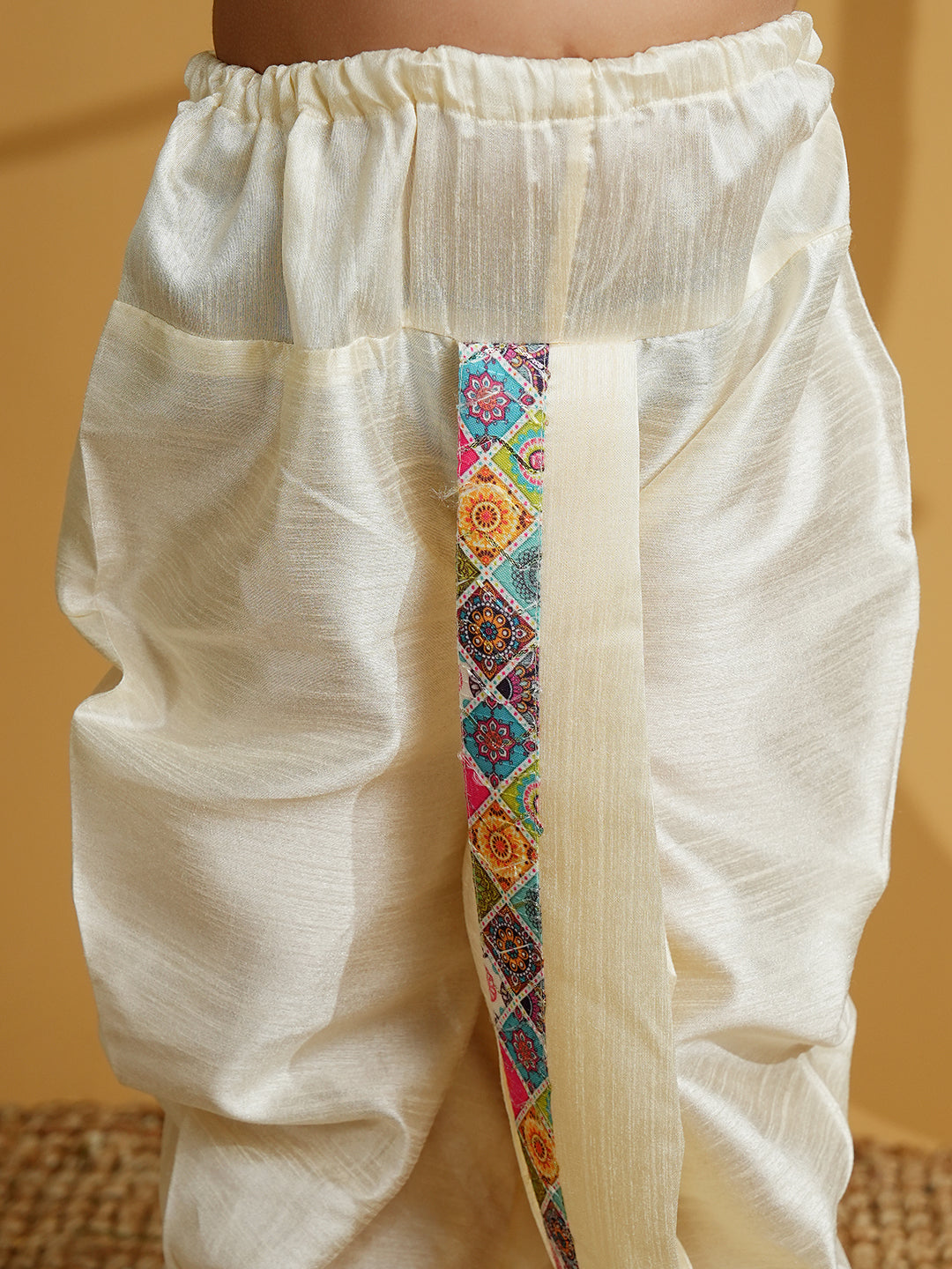Multi Color Silk Blend Full Sleeves Embroidered Dhoti Set - AJ Dezines