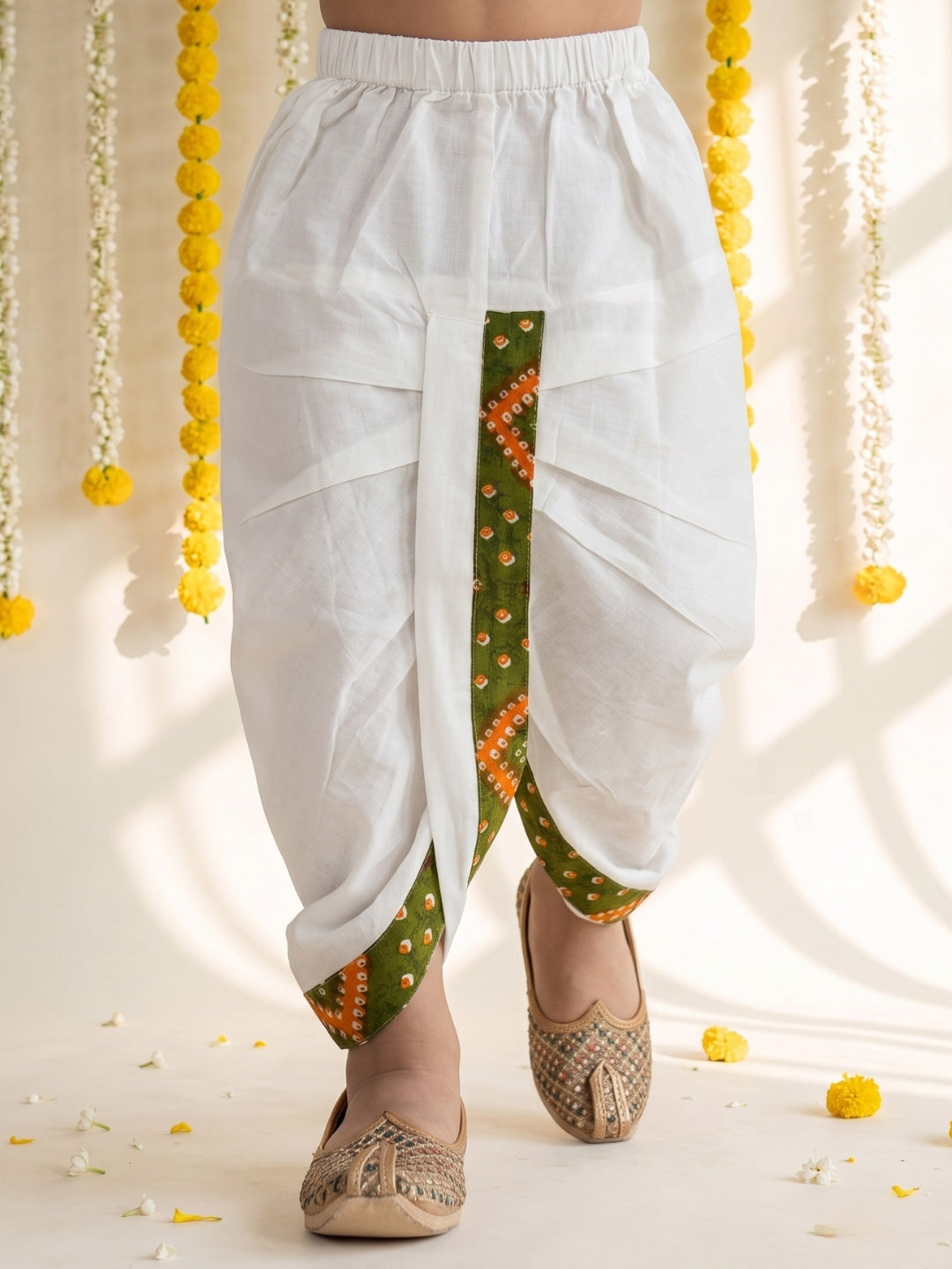 Green Bandhani Print Pure Cotton Sibling Set for Kids | Matching Brother & Sister Outfit