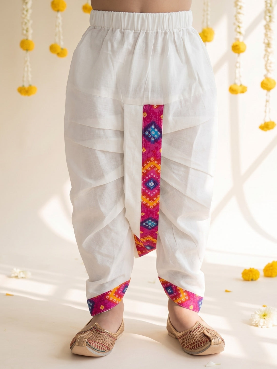 Pink Bandhani Print Pure Cotton Sibling Set for Kids | Matching Brother & Sister Outfit