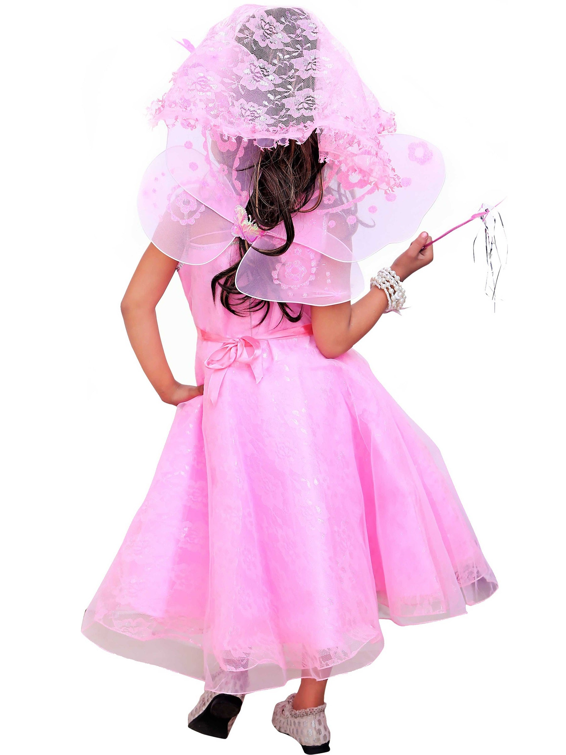 Kids Fairy Wings Pari Gown Dress for Girls