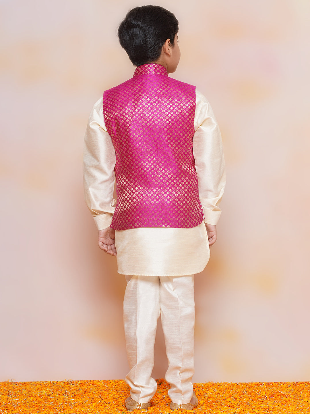 Kids Boys PINK Printed Jacquard Suit Set - AJ Dezines