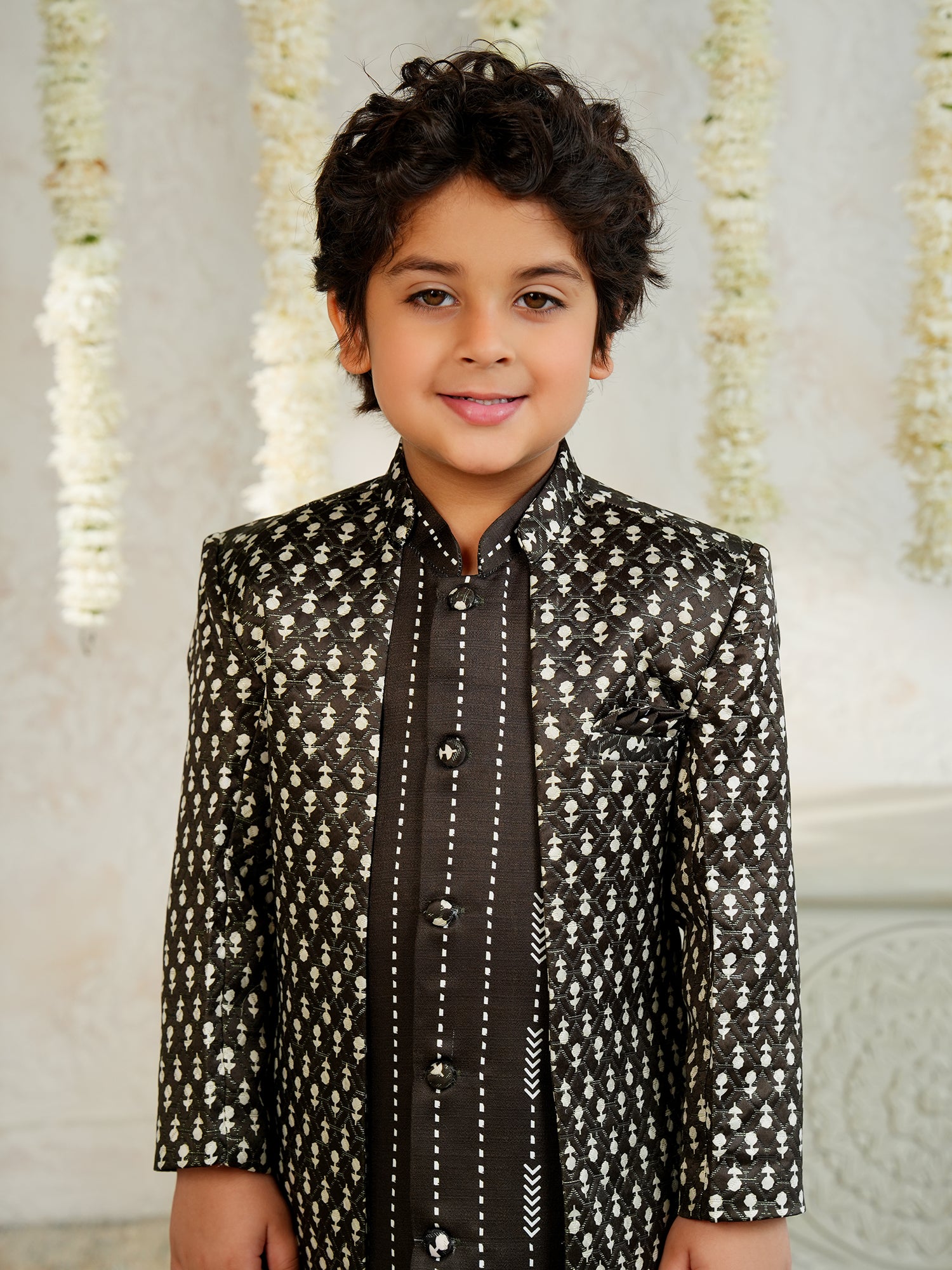 GREEN Jacquard Full Sleeves Rich Embroidery Sherwani
