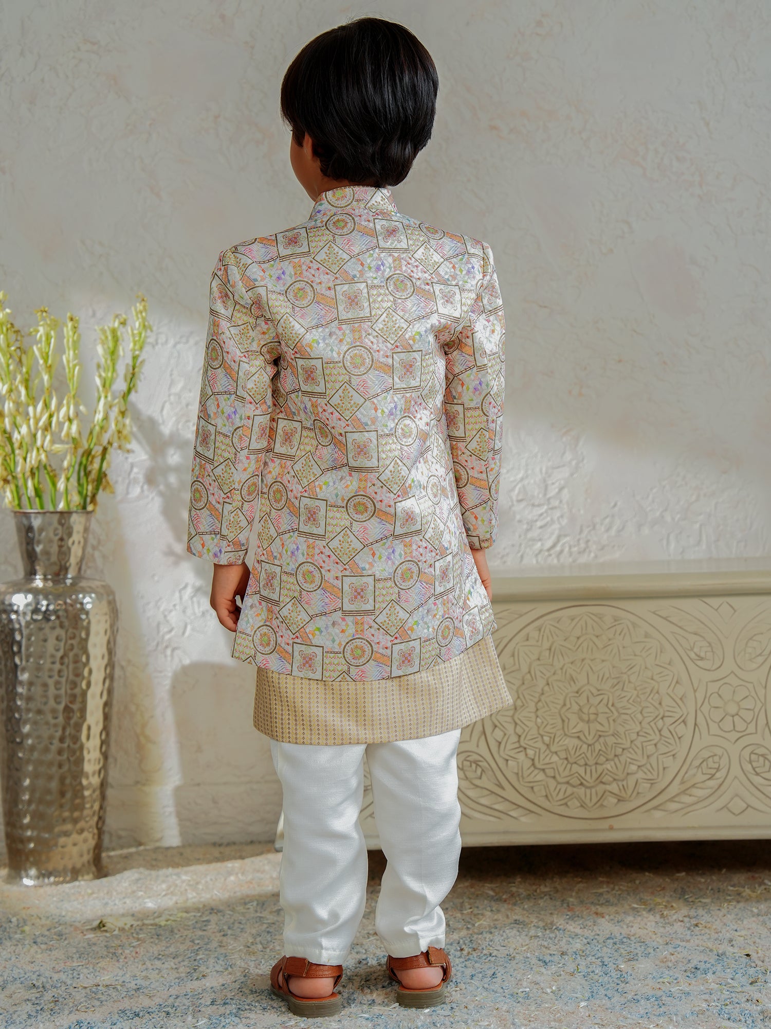 Yellow Jacquard Full Sleeves Rich Embroidery Sherwani