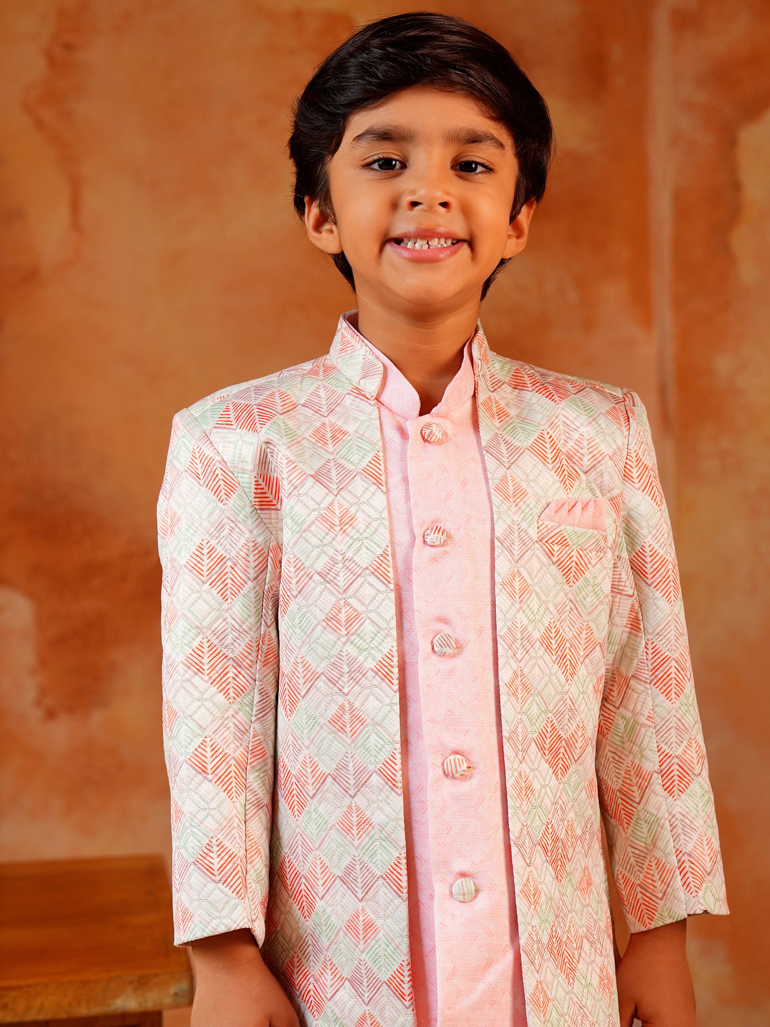 Pink Jacquard Full Sleeves Rich Embroidery Sherwani