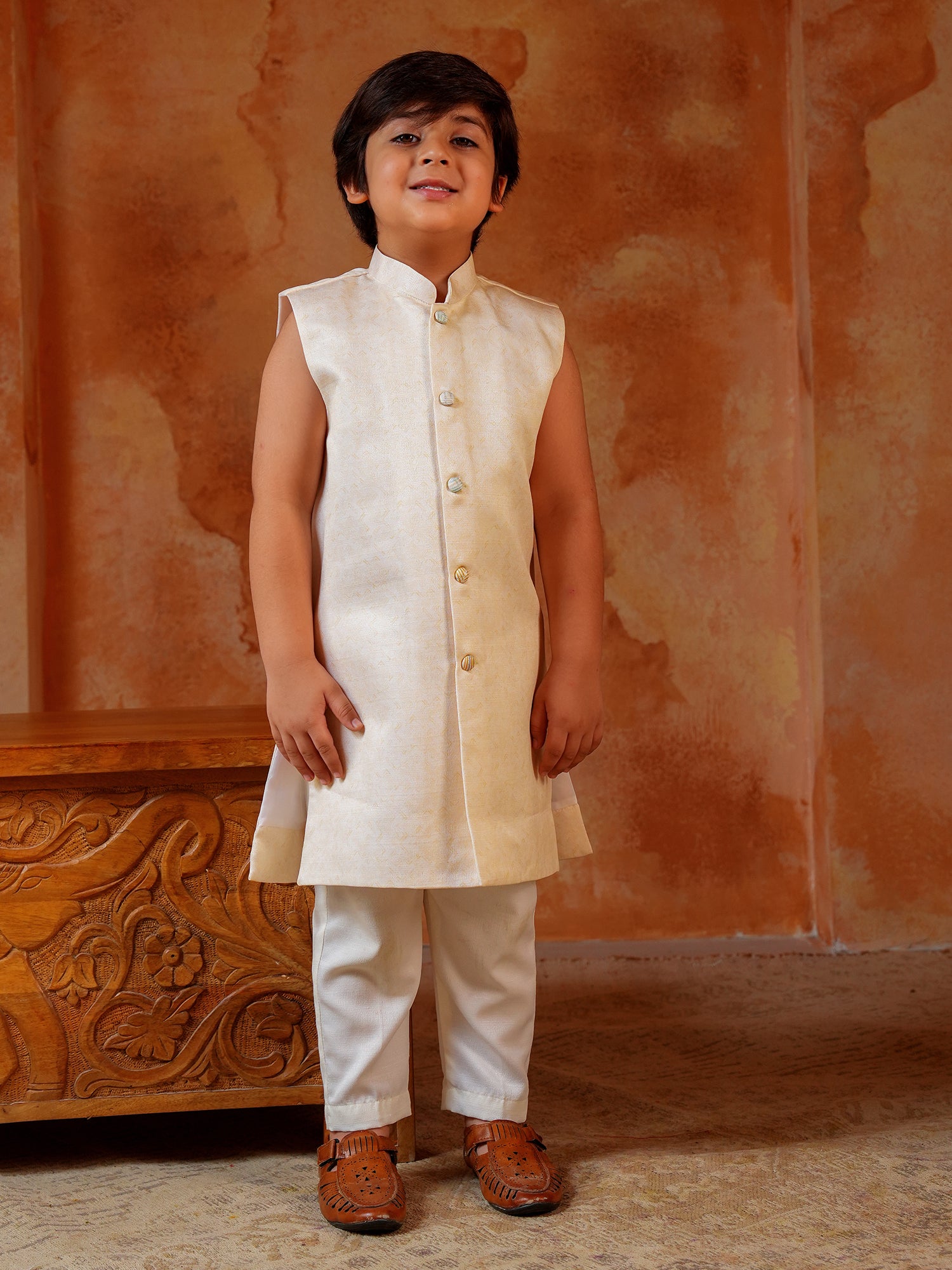 Yellow Jacquard Full Sleeves Rich Embroidery Sherwani