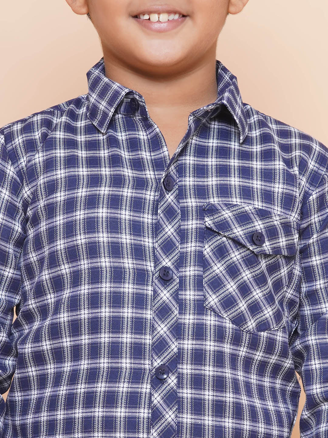 Kids Boys Purple Checkered Cotton Top & Bottom Set - AJ Dezines