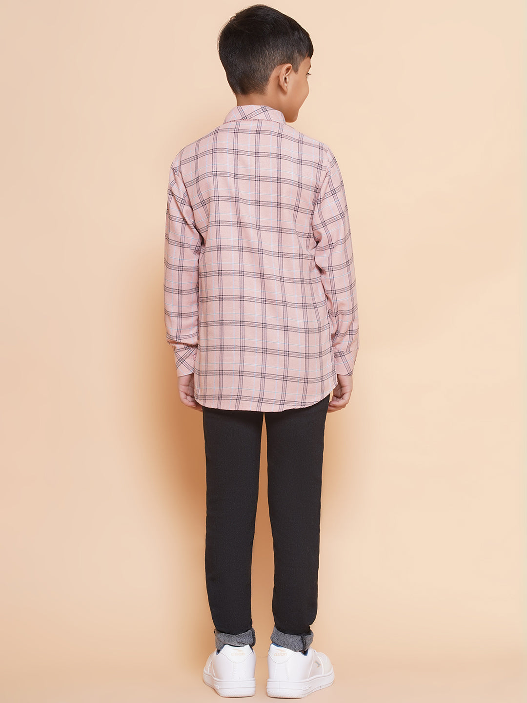 Kids Boys Pink Checkered Cotton Top & Bottom Set - AJ Dezines