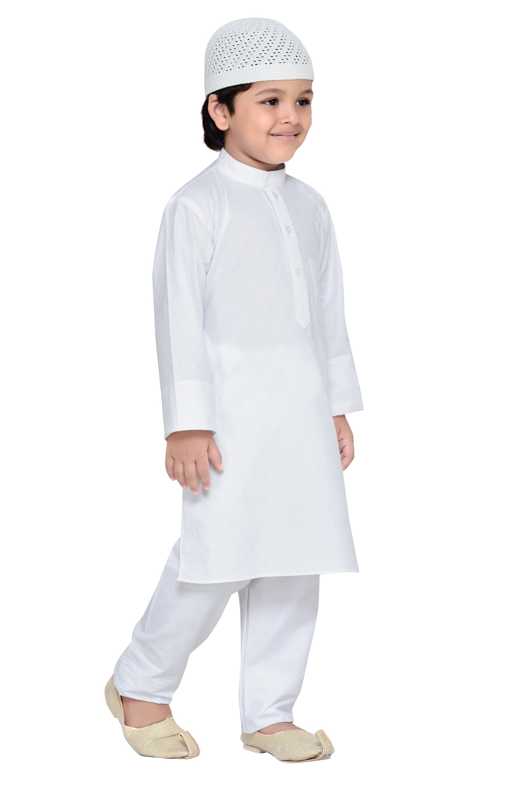 Kids Ethnic Wear Cotton Solid Kurta Pajama Set For Boys - Test