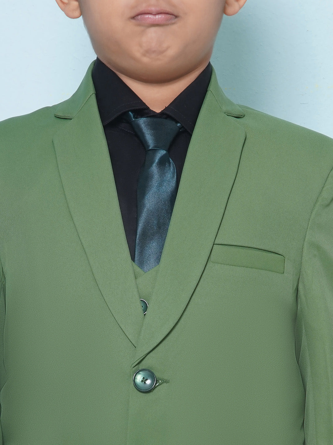 Boys Kids Check Green Cotton Blend Suit Set - AJ Dezines
