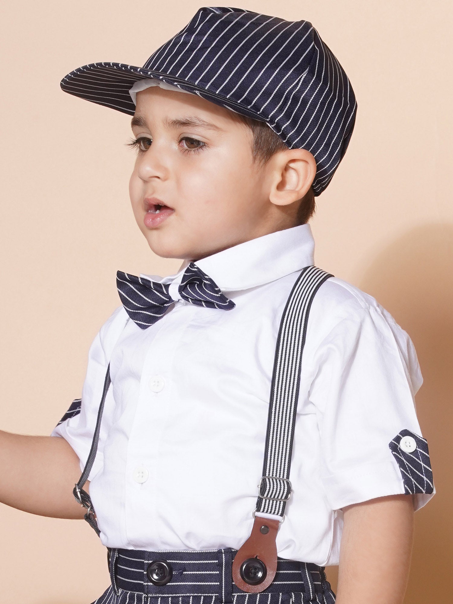 Kids Boys Black Solid Pure Cotton Dungaree - AJ Dezines