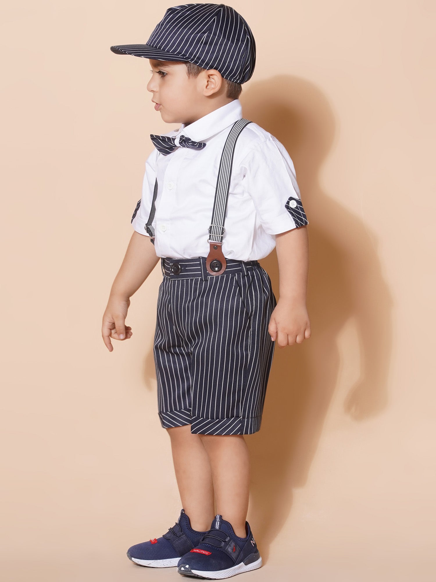 Kids Boys Black Solid Pure Cotton Dungaree - AJ Dezines