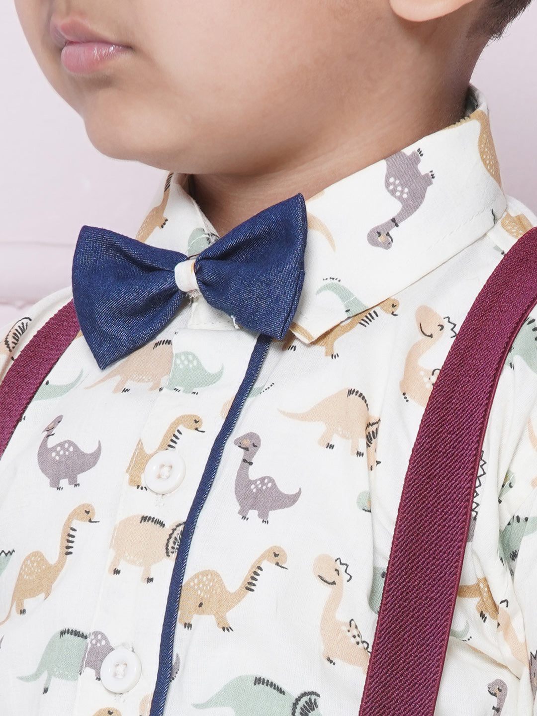 Kids Boys Green Printed Cotton Dungaree - AJ Dezines