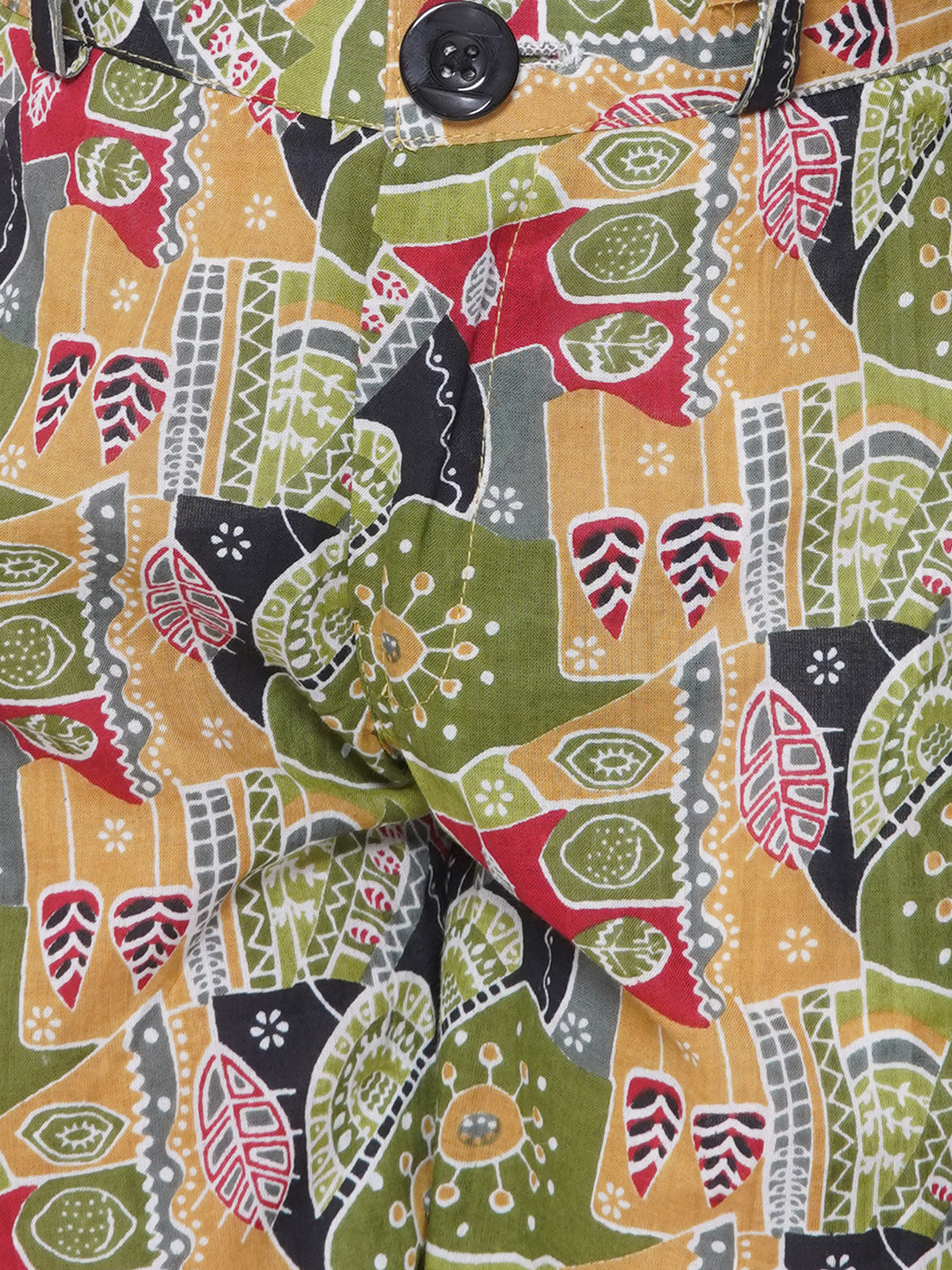 Kids Boys Green Floral Print Cotton CO-Ords Set - AJ Dezines