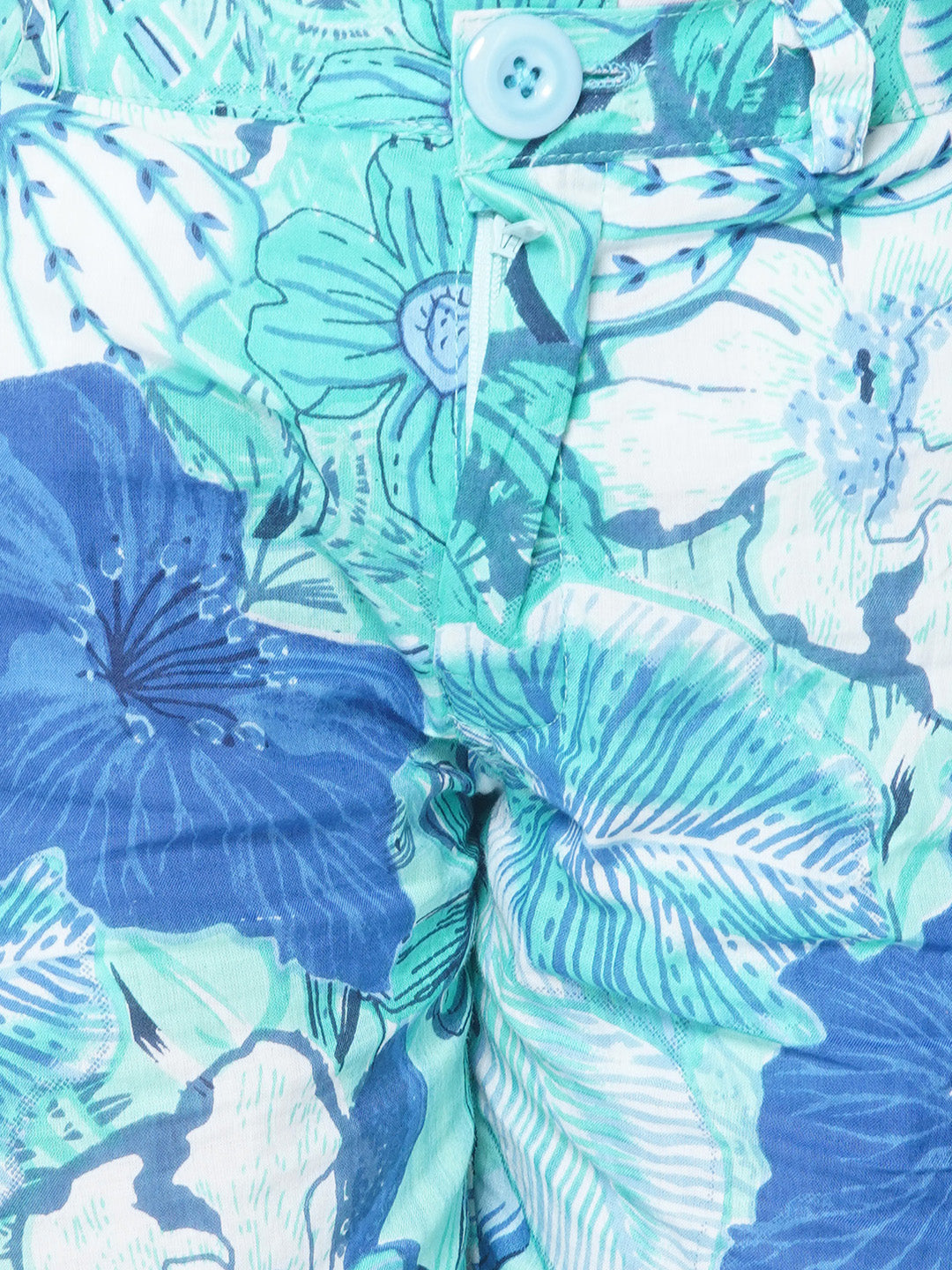 Kids Boys BLUE Floral Print Cotton CO-Ords Set - AJ Dezines
