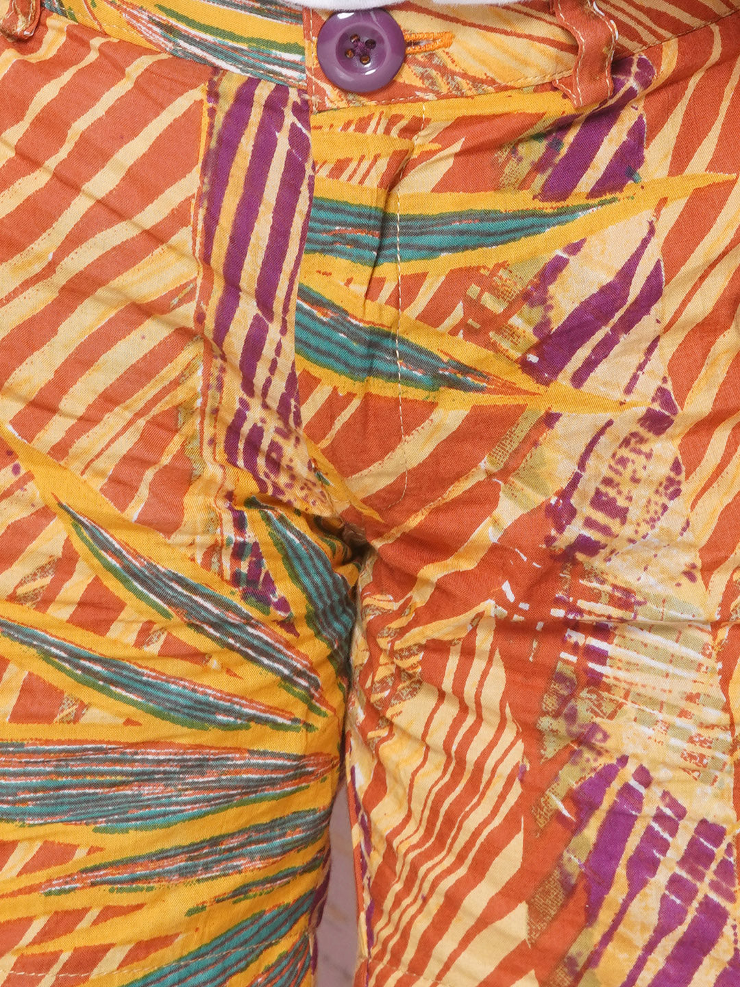 Kids Boys Mustard Tropical Print Cotton CO-Ords Set - AJ Dezines