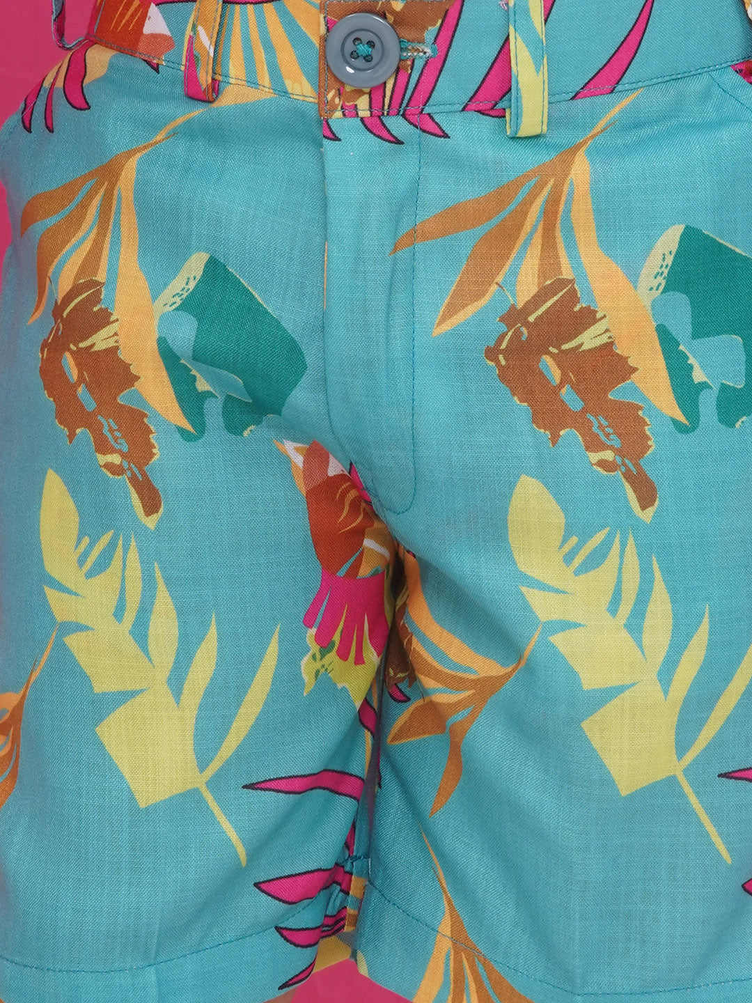 BLUE Pure Cotton Half Sleeves Printed Co-Ords Set for Boys - AJ Dezines