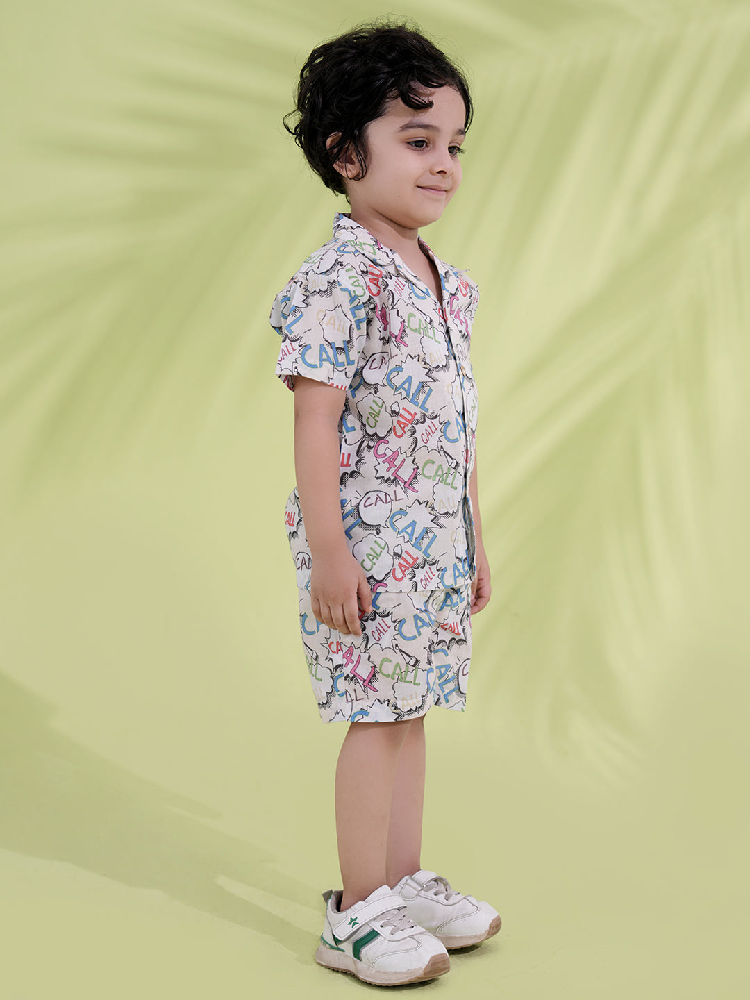 Multi Color Cotton Half Sleeves Alphabet Printed Boys Co-Ords - AJ Dezines