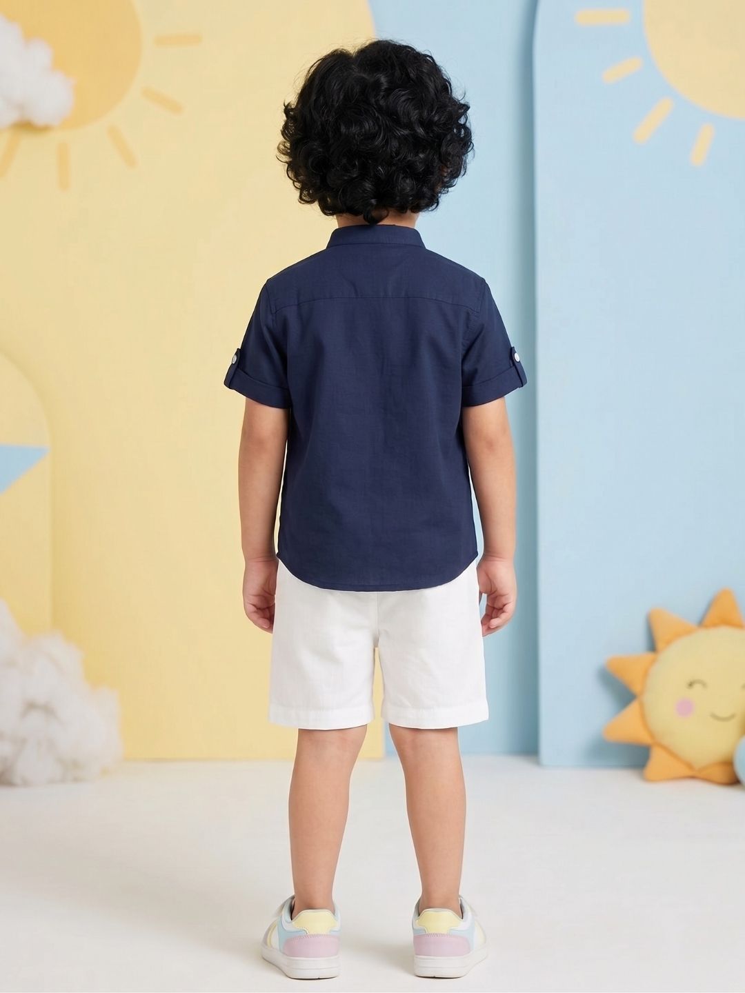 Blue Sheep Embroidery Pure Cotton Co-Ords For Boys
