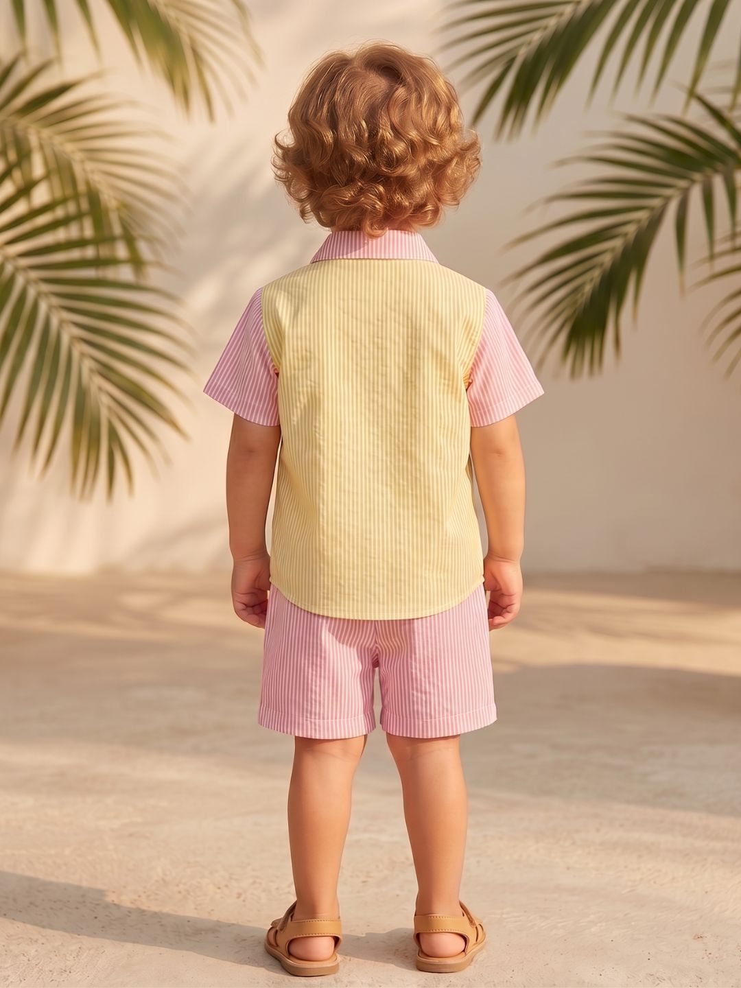 Pink Stripe Cotton Blend Casual Wear Sibling Set for Kids | Matching Brother & Sister Outfit
