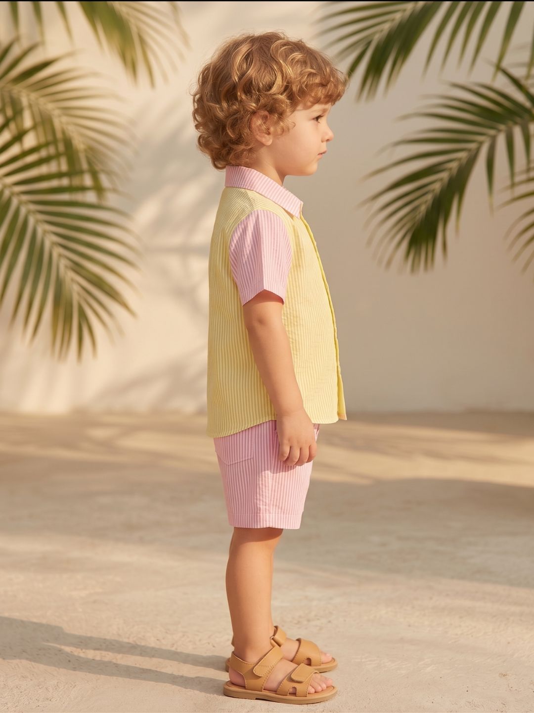 Pink Stripe Cotton Blend Casual Wear Sibling Set for Kids | Matching Brother & Sister Outfit