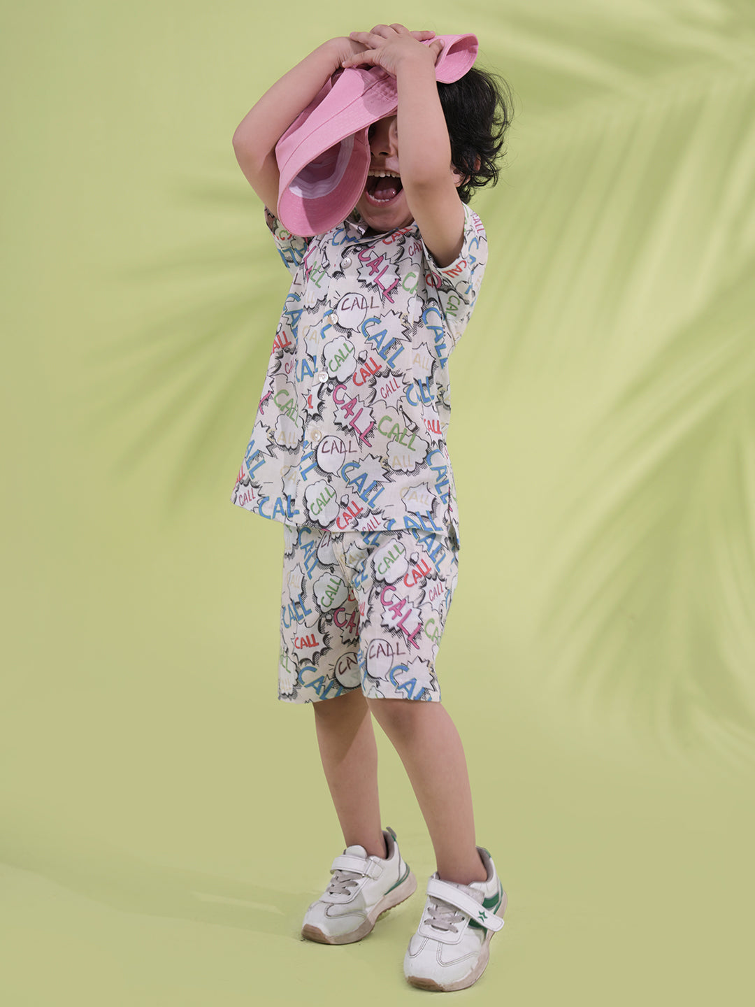 Multi Color Cotton Half Sleeves Alphabet Printed Boys Co-Ords - AJ Dezines