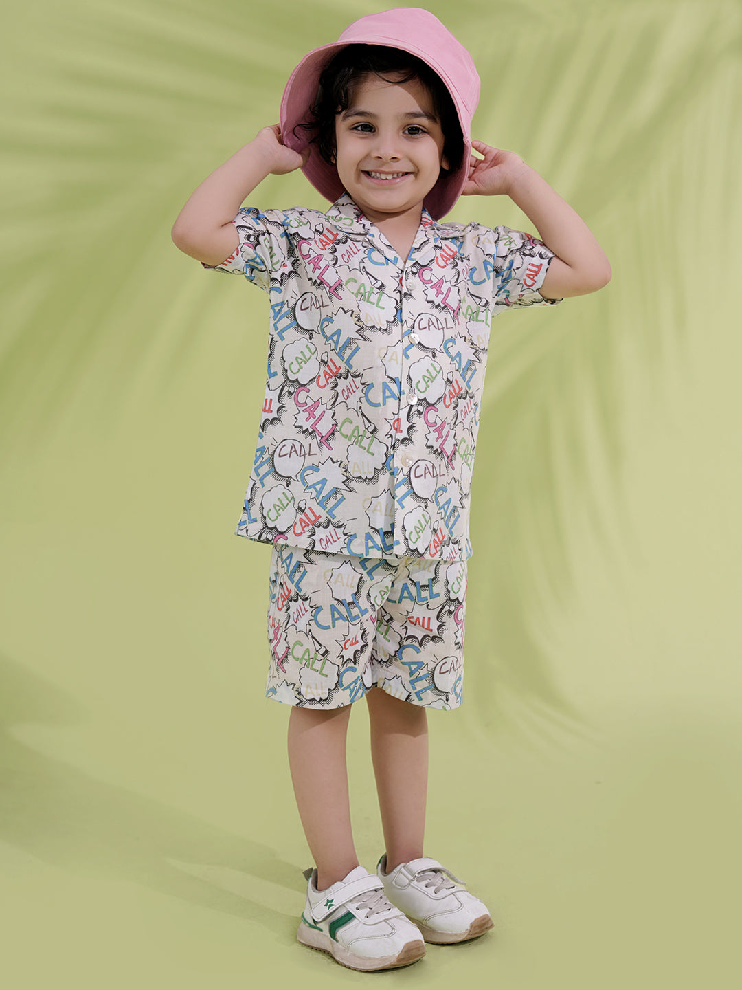 Multi Color Cotton Half Sleeves Alphabet Printed Boys Co-Ords - AJ Dezines