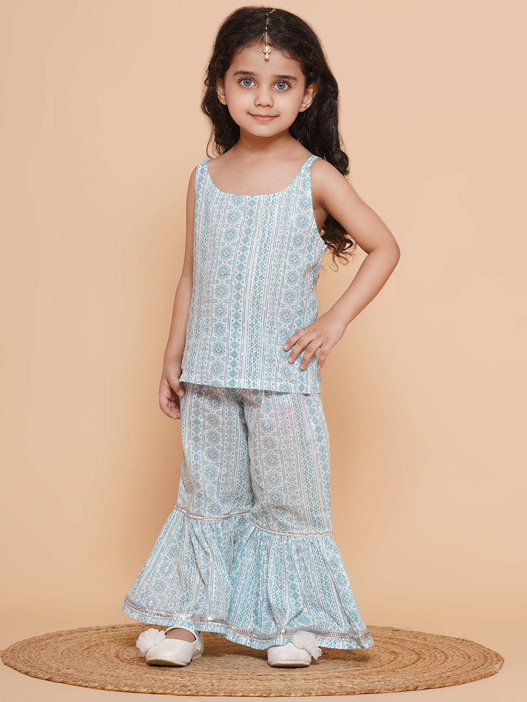 Boys Pure Cotton Kurta Pyjamas and GirlsKurti with Salwar Sibling Sets White - AJ Dezines
