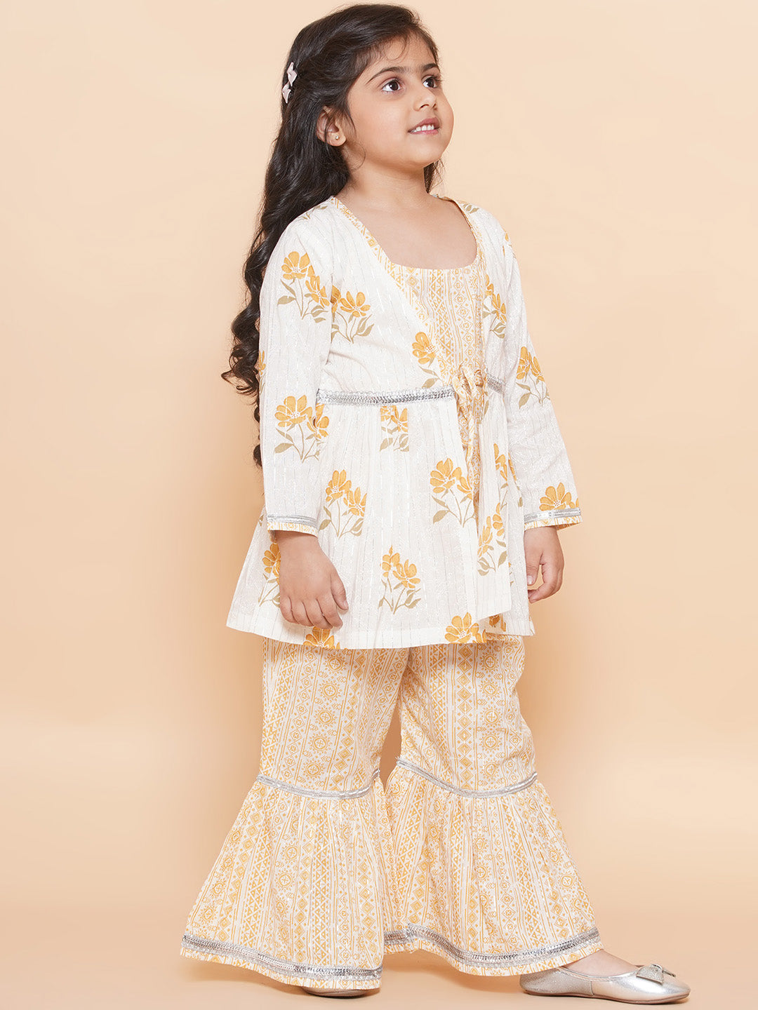 Boys Pure Cotton Kurta Pyjamas and GirlsKurti with Salwar Sibling Sets -Yellow - AJ Dezines