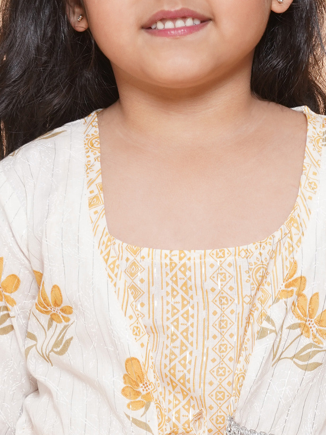Boys Pure Cotton Kurta Pyjamas and GirlsKurti with Salwar Sibling Sets -Yellow - AJ Dezines