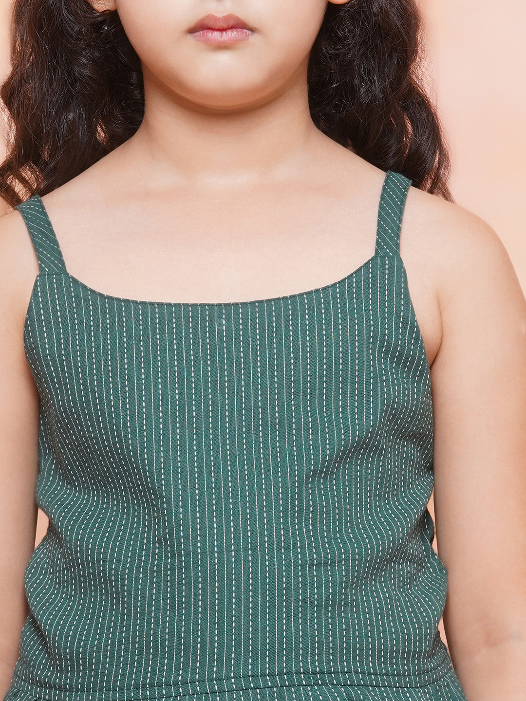 Boys Pure Cotton Kurta Pyjamas and Girls Kurta With Dhoti Pants-Sibling Sets -Green - AJ Dezines