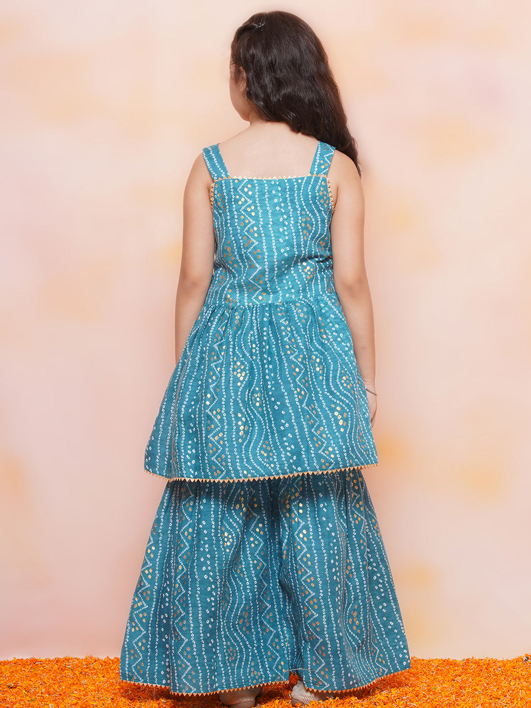 Boys Pure Cotton Kurta Pyjama and Girls Lehenga Sibling Sets-Blue - AJ Dezines