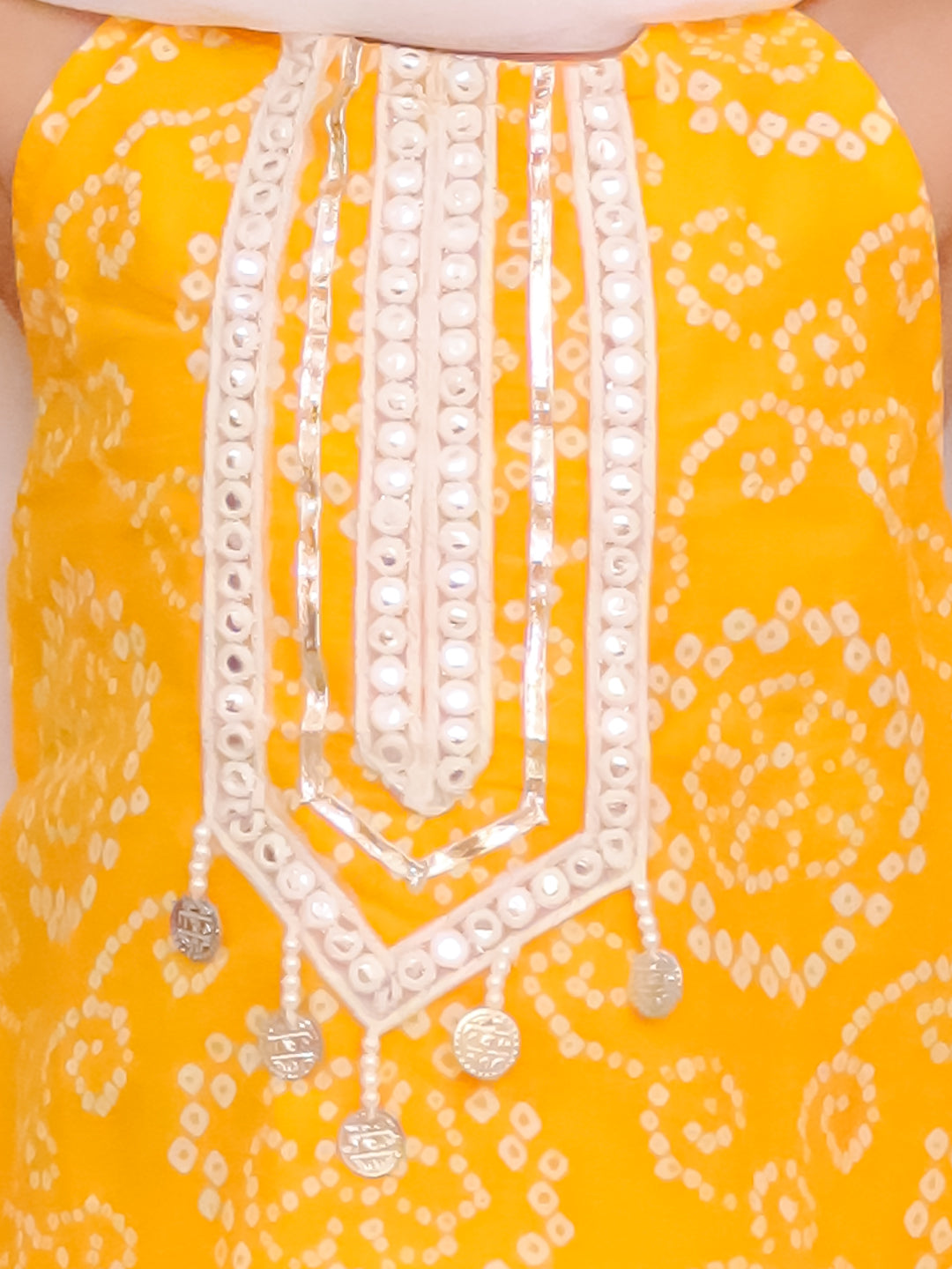 Yellow Cotton Sleeveless Floral Printed with Lace Girls Suit Set - AJ Dezines