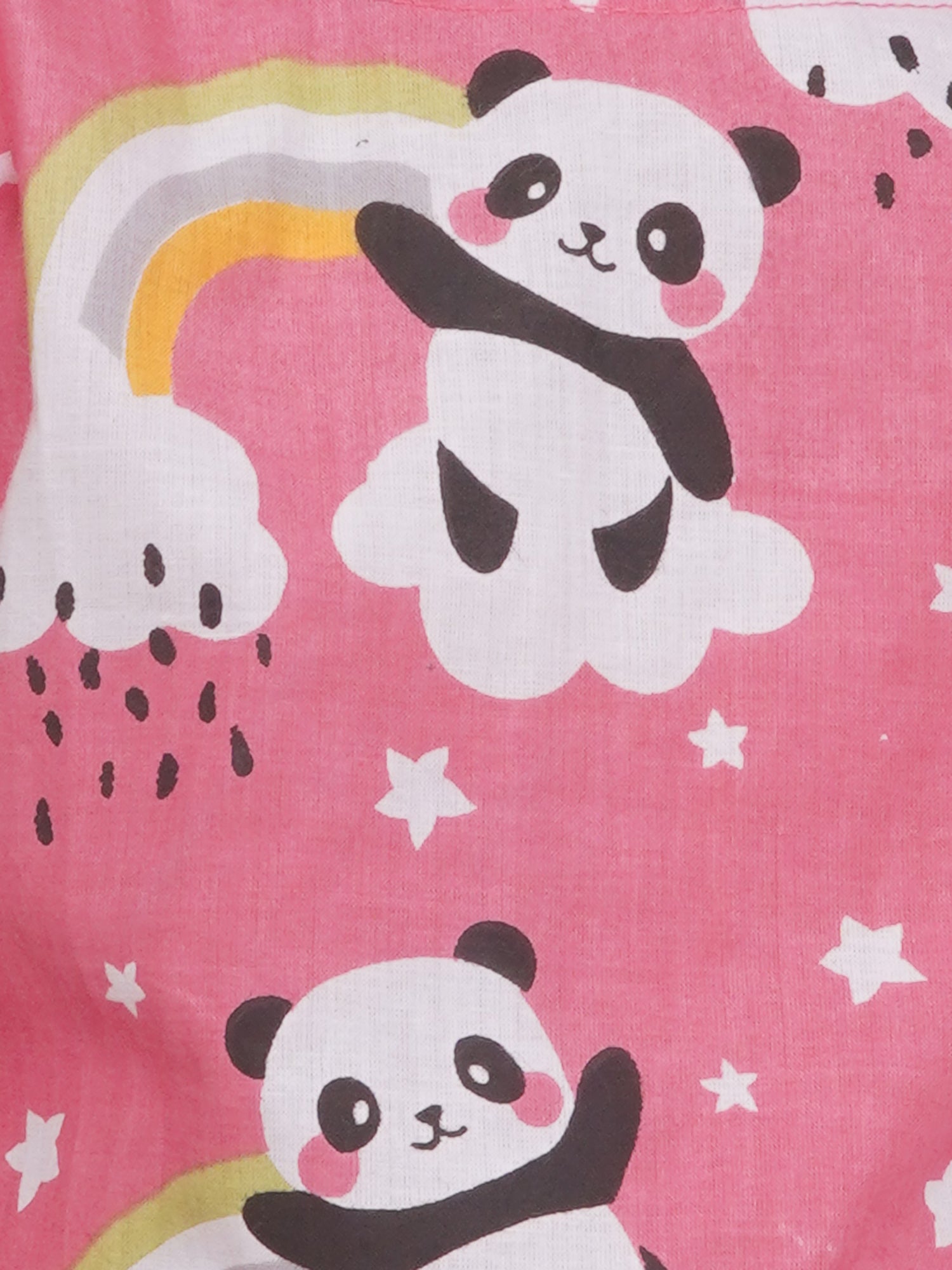 Kids Girls Pink Panda Cotton CO-Ords Set - AJ Dezines