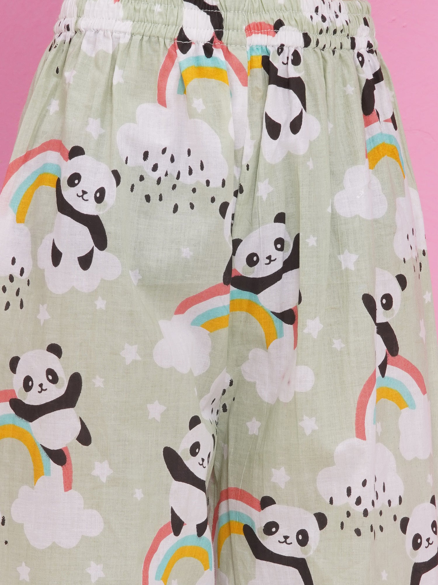 Kids Girls Pista Panda Cotton CO-Ords Set - AJ Dezines