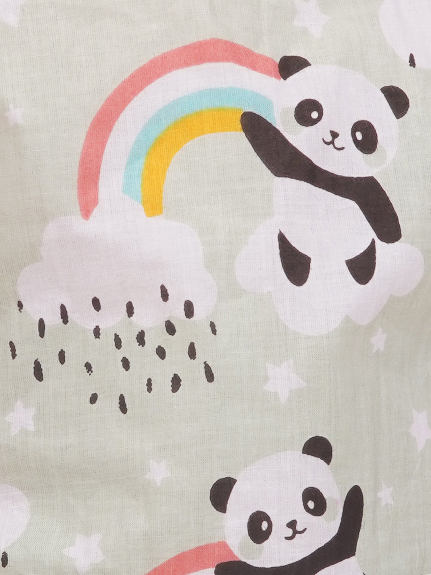Kids Girls Pista Panda Cotton CO-Ords Set - AJ Dezines
