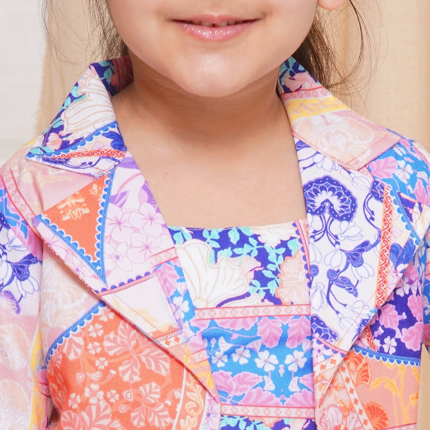 Kids Girls Purple Printed Cotton CO-Ords Set - AJ Dezines