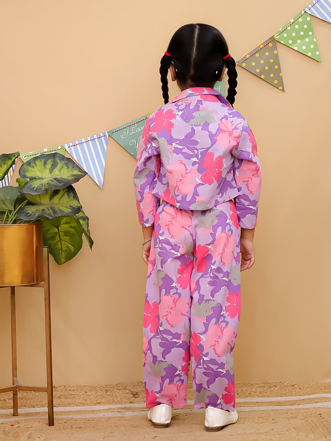 Purple Cotton Full sleeves Floral Co-Ords Full-sleeves for Girls - AJ Dezines