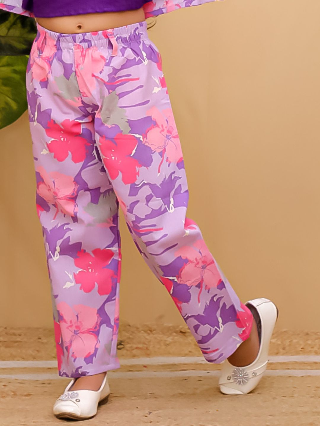 Purple Cotton Full sleeves Floral Co-Ords Full-sleeves for Girls - AJ Dezines