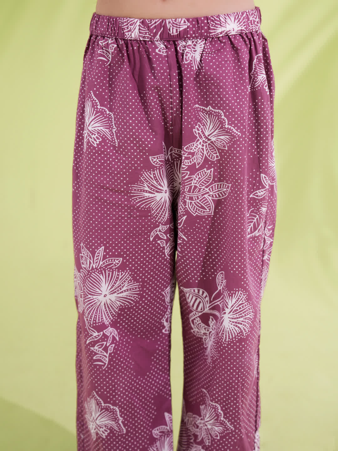 Purple Cotton Sleeveless Printed Girls Co-Ords - AJ Dezines