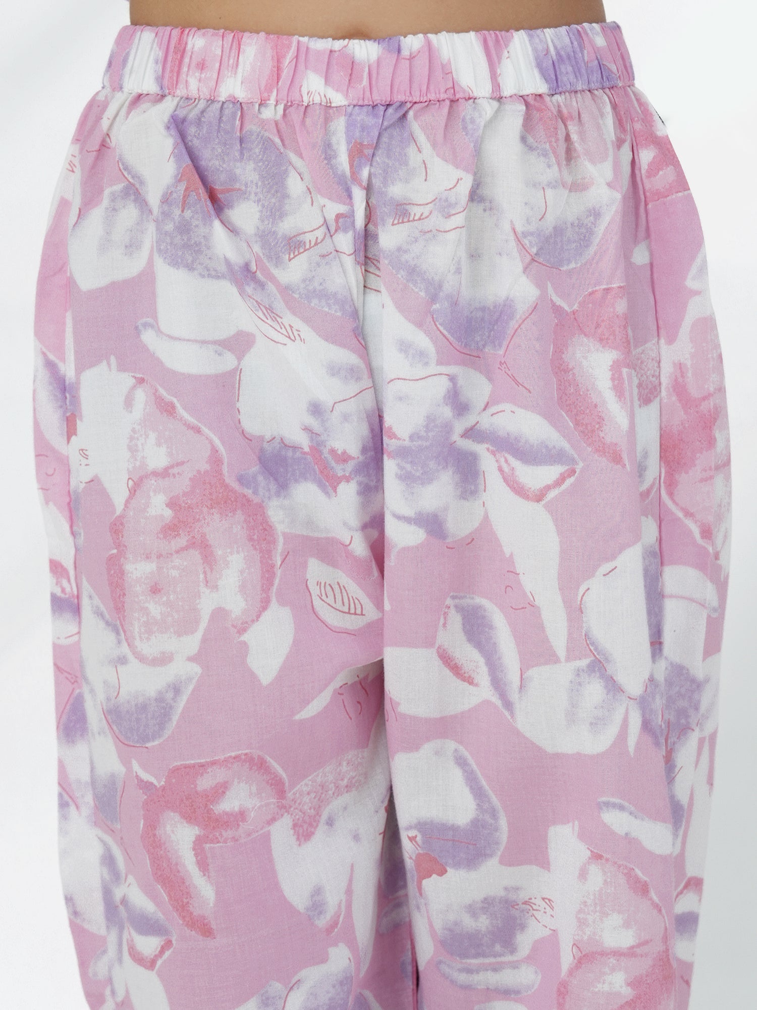 Pink Cotton Sleeveless Floral Printed Girls Co-Ords - AJ Dezines