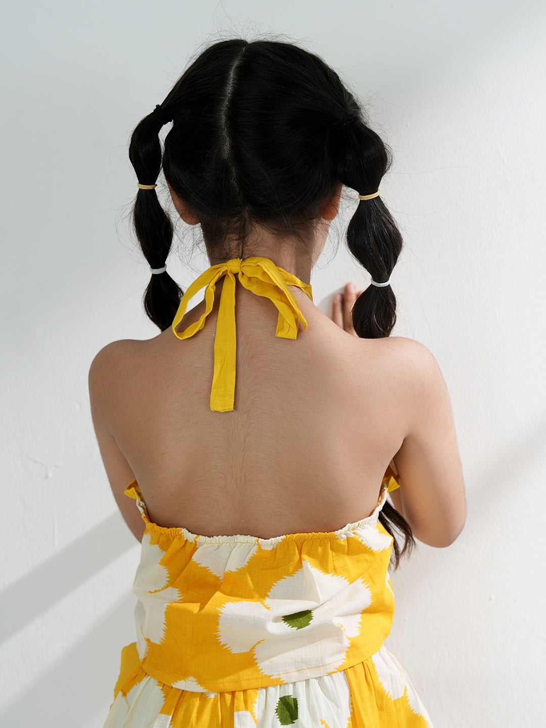 Yellow Cotton Sleeveless Floral Printed Girls Top and Skort Co-Ords - AJ Dezines