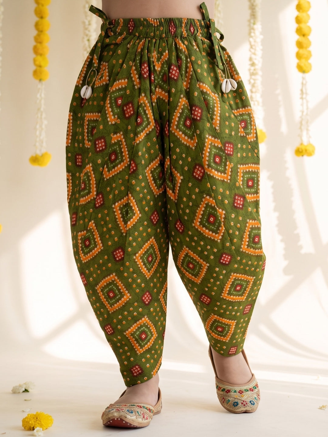 Green Bandhani Print Pure Cotton Sibling Set for Kids | Matching Brother & Sister Outfit